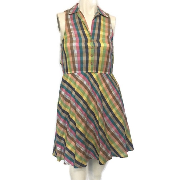 Bar III Dresses & Skirts - BAR III Pastel Plaid Button Front Flare Skirt SZ S